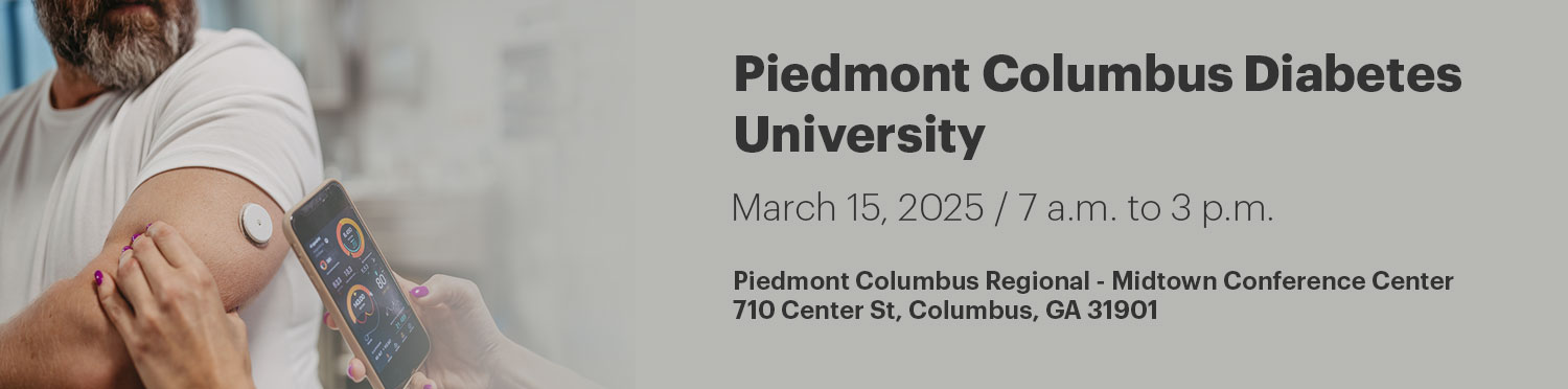 Piedmont Columbus Diabetes University - 2025 Banner